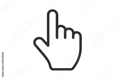 Cursor icon with pointer finger raised on gray gradient background