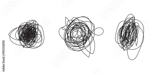 Unravel the tangled tangle. Vector drawing