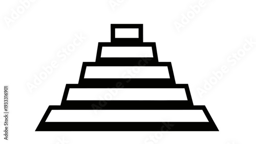 Abstract Geometric Pyramid Steps Staircase Symbol Icon