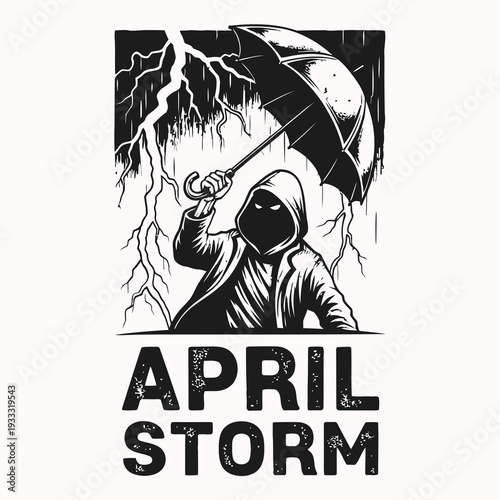 Person Holding Umbrella in Stormy Weather.