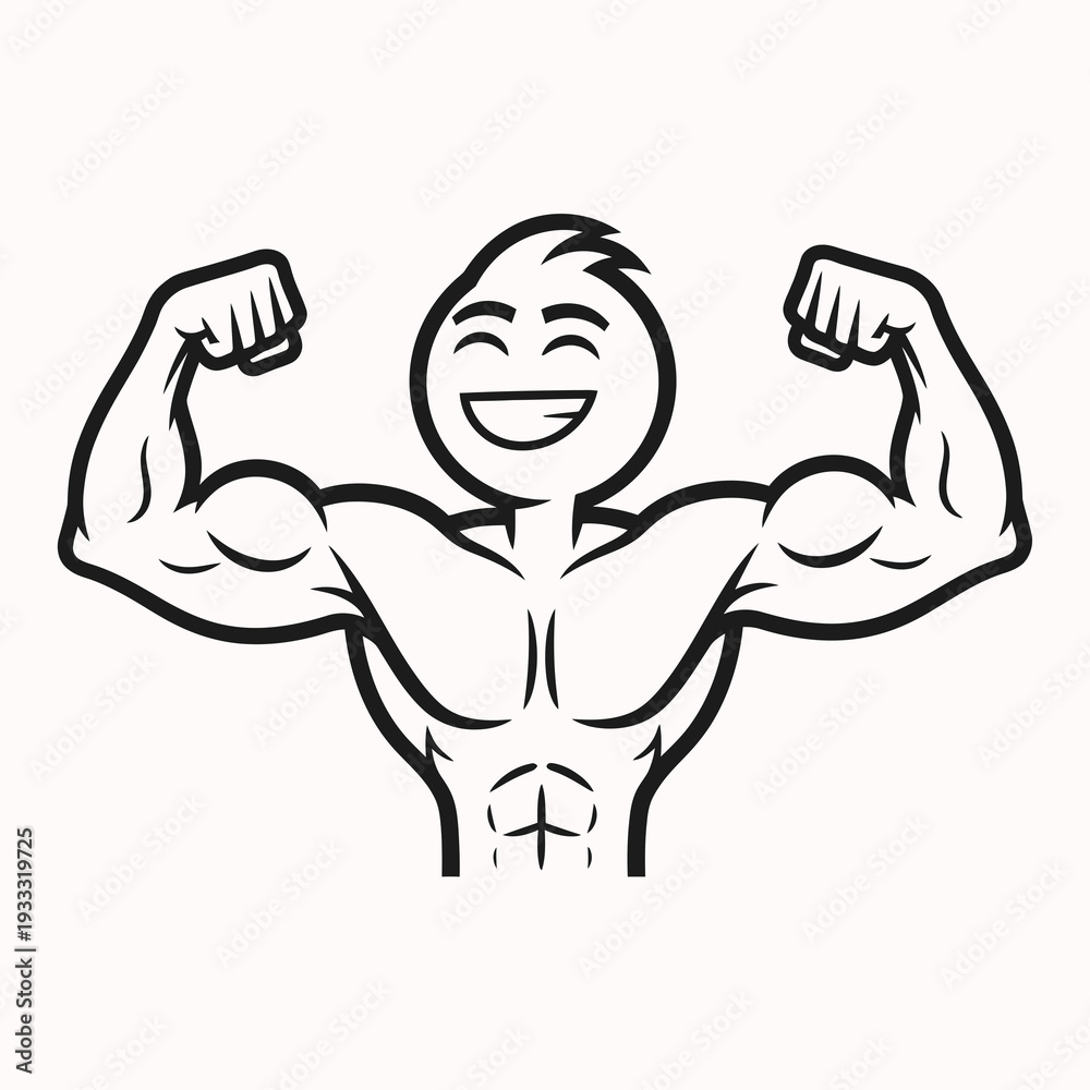 custom made wallpaper toronto digitalMuscular Cartoon Character Showing Off Muscles.
