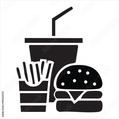 Fast food icon simple illustration in flat design Adobe Illustrator Artwork