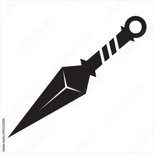 kunai ninja weapon silhouette vector icon Adobe Illustrator Artwork