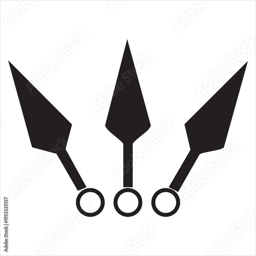 kunai knife flat icon vector Adobe Illustrator Artwork