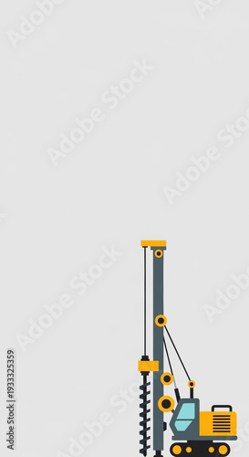 Vertical Drilling Machine in Light Gray Background for Construction Blogs, Industrial Websites, Mechanical Engineering Projects, and Heavy Machinery Awareness