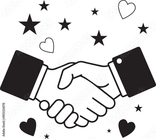 Handshake of partnership and love