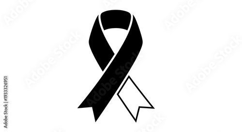 Black awareness ribbon symbol Vector