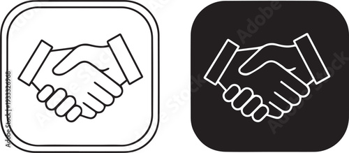 Handshake icons in black and white