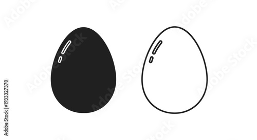 Black and white eggs with eyelashes Vector