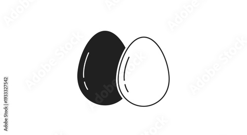 Black and white eggs Vector