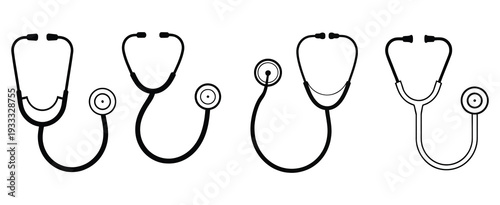 Medical Stethoscope Icon Isolated on White Background, Healthcare and Doctor Equipment Symbol, Clean Vector Illustration for Clinic, Hospital, and Medical App Design.