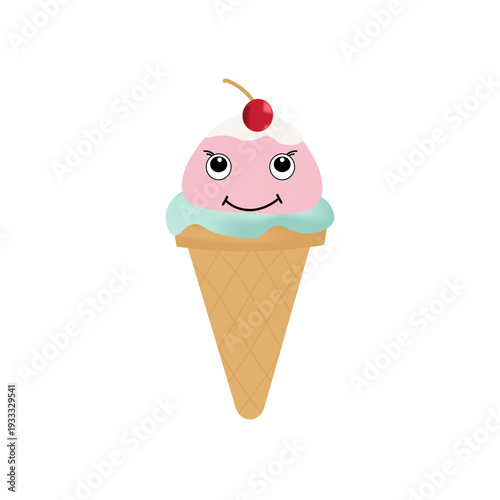 Ice cream, illustration of summer ice cream, summer ice cream, isolated vector “Ice cream