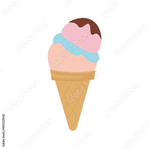 Ice cream, illustration of summer ice cream, summer ice cream, isolated vector “Ice cream