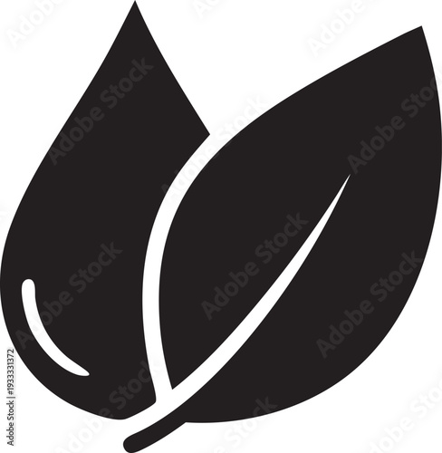 Natural Leaf Water Drop Eco Friendly Icon