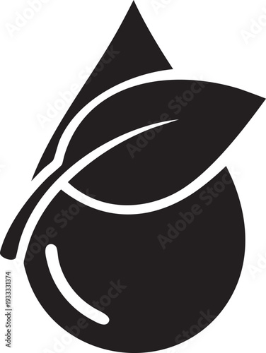 Eco Friendly Water Drop with Leaf Symbol Nature Environment Icon