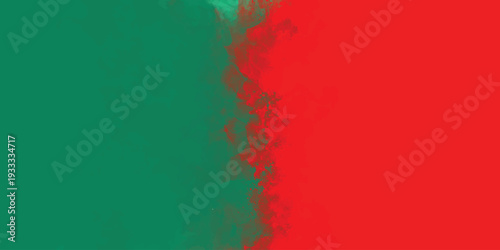 Abstract Red and green Painting texture, Crimson red and deep forest green gradient, watercolor artistic style.