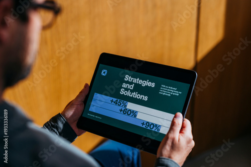 Strategies And Solutions Presentation On Tablet