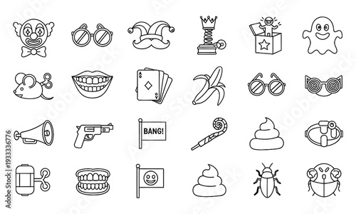 April fools day pranks and humor illustrations collection