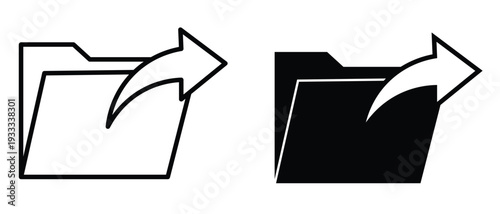 export folder arrow icon set file transfer upload share vector