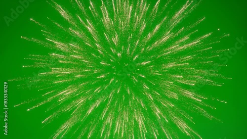 Bright Yellow Explosion Burst Effect On Green Screen Chroma Key