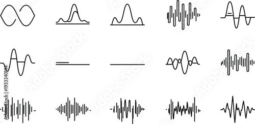 Collection of various mathematical and signal waveform diagrams