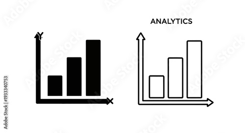 Analytics bar graph chart Vector