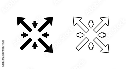 Arrows pointing in multiple directions Vector