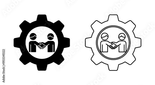 Gear cog face emotions Vector