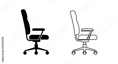 Office chair design comparison Vector