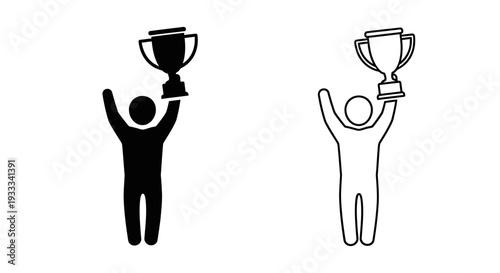 Trophy winners silhouette Vector