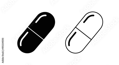 Black and white capsules Vector