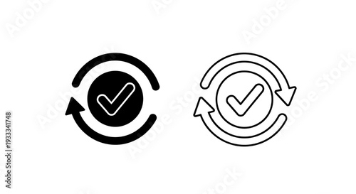 Checklist, recycle, loop, cycle, check, mark, tick, approved, verified, workflow Vector