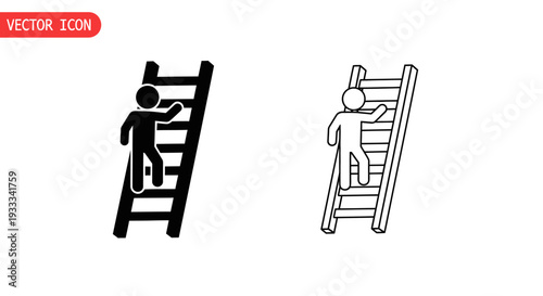 Ladder climb success steps vector Vector