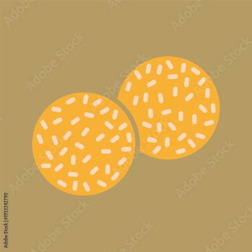 シンプルな胡麻団子のアイコン