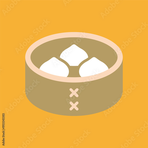 シンプルな小籠包のラインアイコン