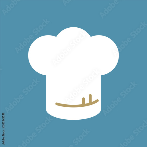 コック帽のシンプルなカラーアイコン