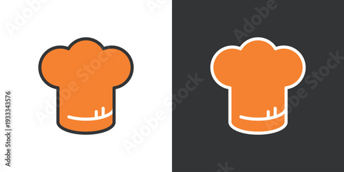 コック帽のシンプルなカラーアイコン