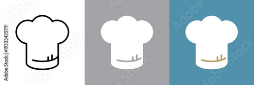 コック帽のシンプルなカラーアイコン