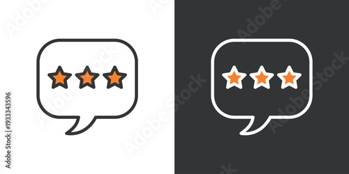 シンプルな吹き出しの三つ星アイコン