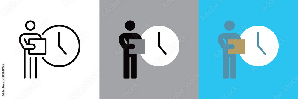 Fototapeta premium 宅配時間のシンプルなアイコン