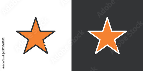 星のシンプルなカラーアイコン