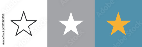 星のシンプルなカラーアイコン