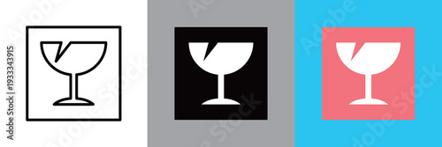 ワレモノの割れたグラスのマーク