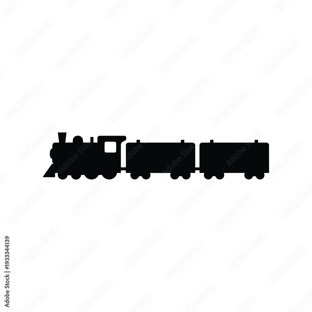 Obraz premium Train Side Profile Silhouette Icon