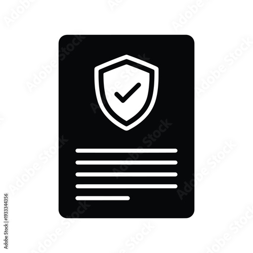 Travel Insurance Document Silhouette Icon