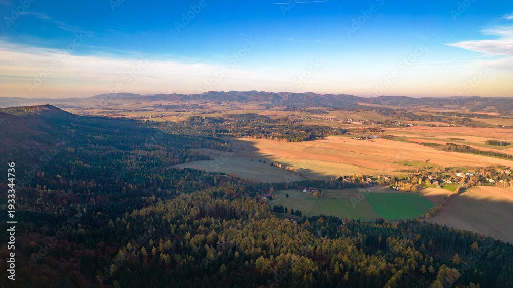 Fototapeta premium Sunset in the Czech mountains