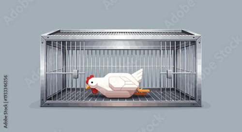 Chicken Rotisserie in Metal Cage.