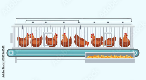 Industrial Chicken Processing Line Conveyor System.