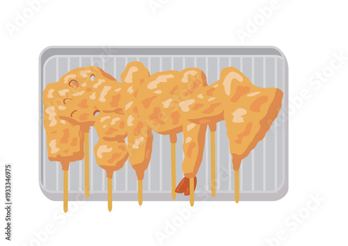 トレーに入った串カツ