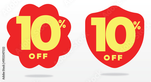 10% tag, special, offer, promo, sticker, retail, banner, template, price, value, product, store, social media, sale, off, discount. Set, icon, vector, shape